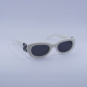 Off-White OERI14E PALMER 0107 Sunglasses White Oval Frame, Grey Lenses